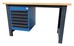 etabli métal avec plateau bois avec caisson 6 tiroirs incorporé
CHARGE 1000 KG  