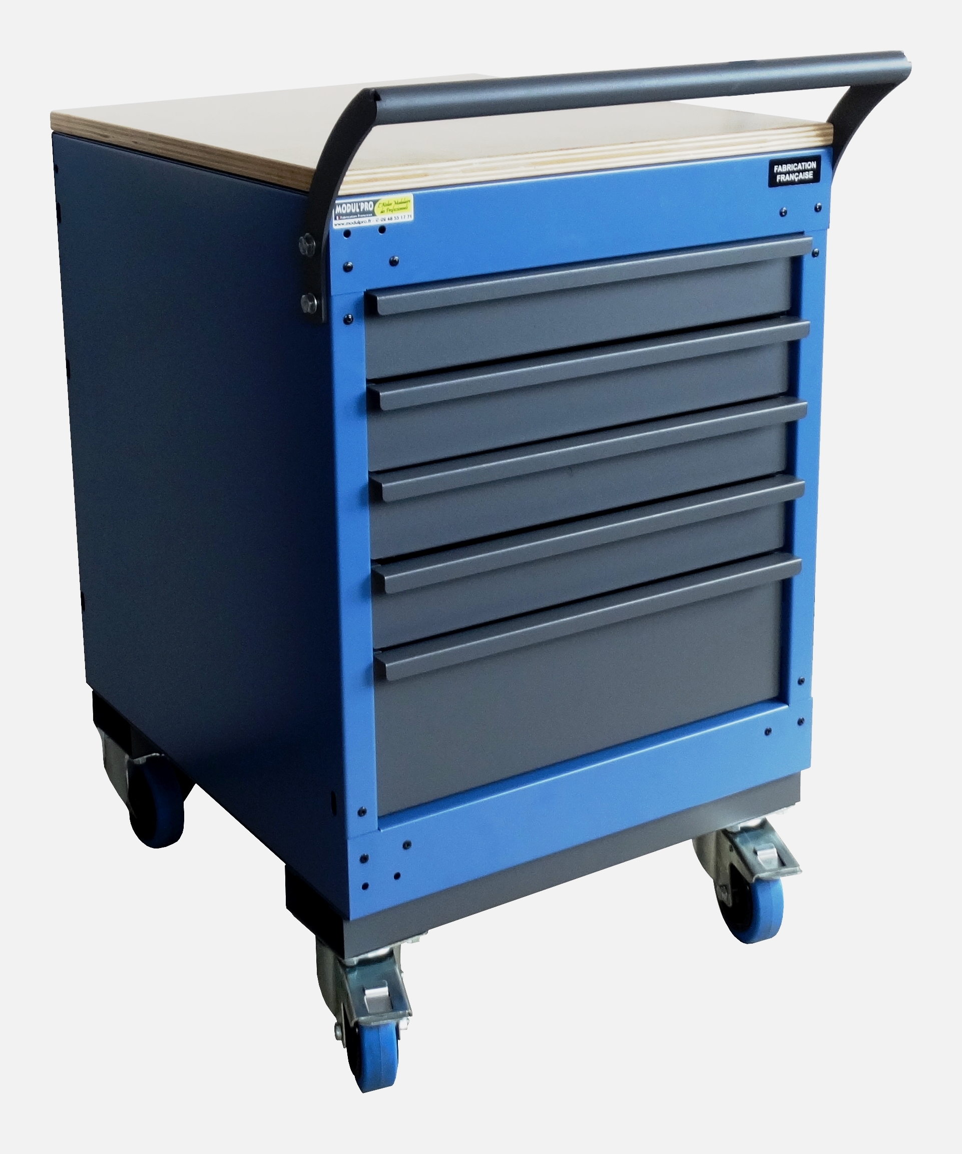 SERVANTE SUR ROULETTES 500 x 570 DESSUS BOIS ET CAISSON 5 TIROIRS
rangement possible sous toutes nos tables bois ou métal. 